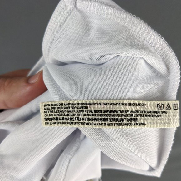 NWT Free People White Thong V-Neck Bodysuit Size L - Picture 5 of 7